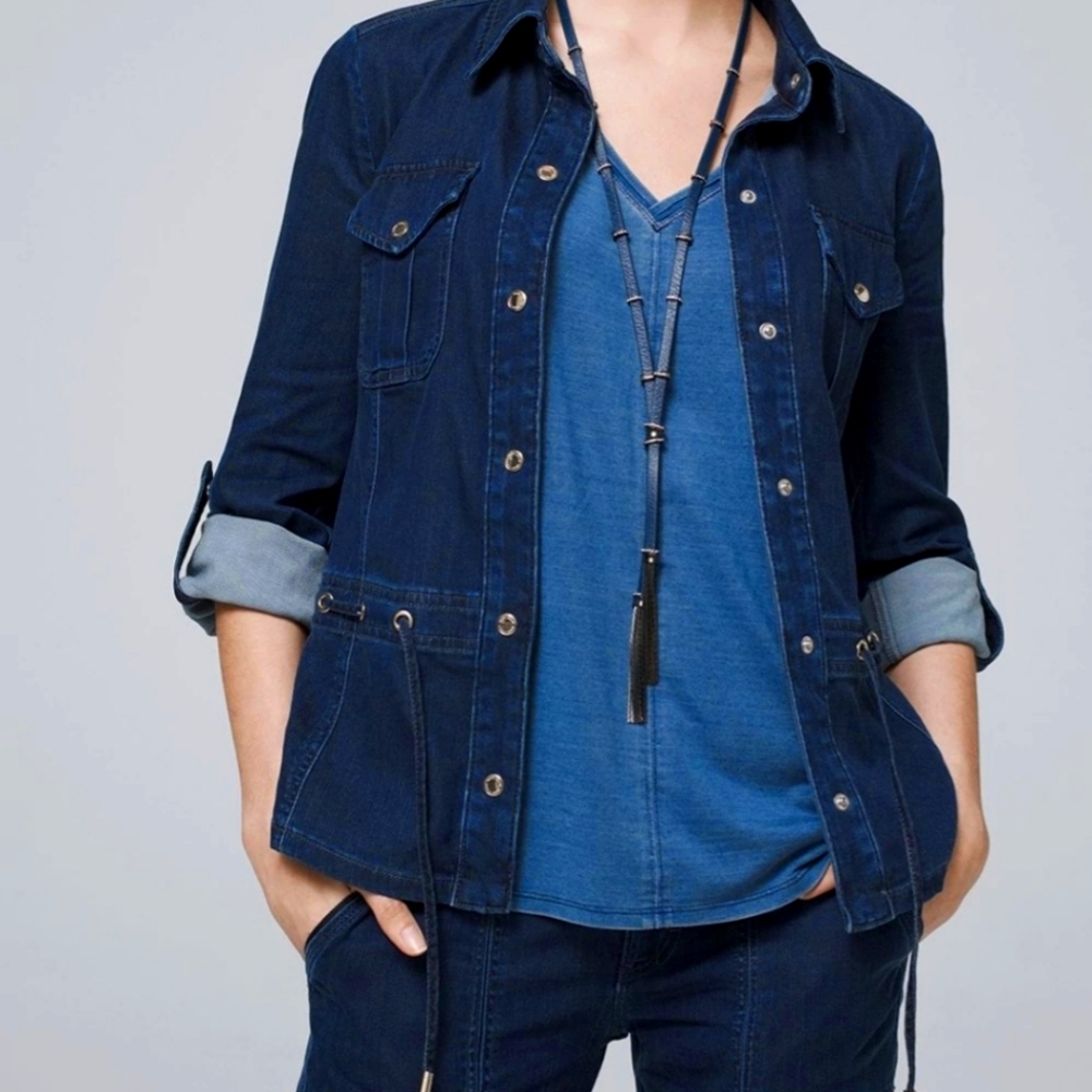 WHBM Denim Utility Jacket, sz med
